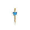14K Yellow Gold 3.3 MM Blue Enamel Heart Open Hoop Nose Ring, 20 Gauge