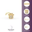 14K Yellow Gold Paw Curved Cubic Zirconia Nose Stud, 20 Gauge