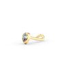 14K Yellow Gold Pear Shape Cubic Zirconium Curved Nose Ring, 20 Gauge