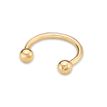 14K Yellow Gold Circular 3/8 Inch Barbells Horseshoe Eyebrow Ring