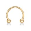 14K Yellow Gold Circular 3/8 Inch Barbells Horseshoe Eyebrow Ring