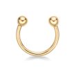14K Yellow Gold Circular 3/8 Inch Barbells Horseshoe Eyebrow Ring