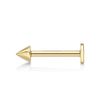 14K Yellow  Gold Micro Labret Stud with 3 MM Cone Spike