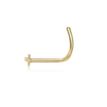 14K Yellow Gold 3.5 MM Cross Curved Nose Ring, 20 Gauge
