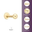 14K Yellow Gold Labret Monroe Lip Style Ball Stud Ring