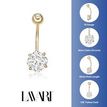 10K Yellow Gold 8 MM Circle Cubic Zirconia Belly Ring