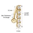 10K Yellow Gold Cubic Zirconia Mount Belly Ring 12 MM