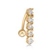 10K Yellow Gold Cubic Zirconia Mount Belly Ring 12 MM