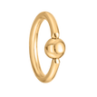 14K Yellow Gold Captive Bead Universal 8 MM Hoop Ring, 16 Gauge