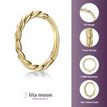 14K Yellow Gold 10 MM Braid Design Hoop Nose Ring with Multi-Purpose Clicker