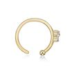14K Yellow Gold 10 MM 3 Stone Hoop Nose Ring with Cubic Zirconia, 20 Gauge