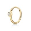14K Yellow Gold 2 MM Cubic Zirconia 10 MM Hoop Earring with Multi-Purpose Clicker