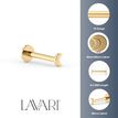 14K Yellow Gold Moon Internally Threaded Micro Labret, 16 Gauge