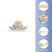 10K Yellow Gold Internally Threaded Micro Labret with Marquee Cubic Zirconia, 16 Gauge