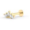 10K Yellow Gold Internally Threaded Micro Labret with Marquee Cubic Zirconia, 16 Gauge
