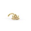 14K Yellow Gold Lotus Curved Nose Stud, 20 Gauge
