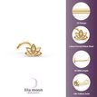 14K Yellow Gold Lotus Curved Nose Stud, 20 Gauge