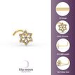 14K Yellow Gold Curved Cubic Zirconia Nose Stud, 20 Gauge
