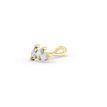 14K Yellow Gold Curved Cubic Zirconia Nose Stud, 20 Gauge