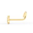 14K Yellow Gold Curved Cubic Zirconia Nose Ring, 20 Gauge