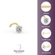 14K Yellow Gold Curved Heart Shaped Cubic Zirconia Nose Stud, 20 Gauge