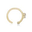 14K Yellow Gold 0.025 Carat Lab Grown Diamond Triangle Nose Ring Hoop, 20 Gauge