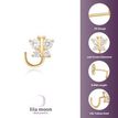 14K Yellow Gold 0.10 Carat Lab Grown Diamond Butterfly Nose Ring, 20 Gauge