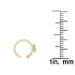 14K Yellow Gold 0.025 Carat Lab Grown Diamond Three Stone Nose Ring Hoop, 20 Gauge