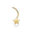 14K Yellow Gold Star Screw Stud Nose Ring, 20 Gauge