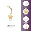 14K Yellow Gold Star Screw Stud Nose Ring, 20 Gauge