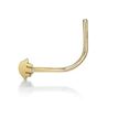 14K Yellow Gold Hamsa Curve Stud Nose Ring, 20 Gauge