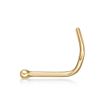 14K Yellow Gold 1.2 MM Ball Curved Nose Stud, 20 Gauge