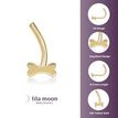 14K Yellow Gold 4 MM Dog Bone Curved Nose Ring, 20 Gauge
