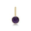14K Yellow Gold 3 MM Purple Swarovski L-Shape Stud Nose Ring, 20 Gauge