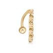 10K Yellow Gold Cubic Zirconia Mount Belly Ring 12 MM