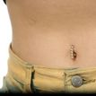 10K Yellow Gold Cubic Zirconia Mount Belly Ring 12 MM