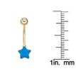 10K Yellow Gold Blue Enamel Star Belly Ring with Cubic Zirconia