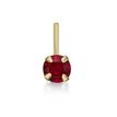 14K Yellow Gold 3 MM Red Swarovski L-Shape Stud Nose Ring, 20 Gauge