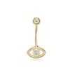 10K Yellow Gold Cubic Zirconia Evil Eye Belly Ring