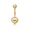 10K Yellow Gold 12 MM Solid Heart Belly Ring