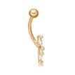 10K Yellow Gold Cubic Zirconia Flower Belly Ring