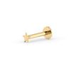 14K Yellow Gold Star Internally Threaded Micro Labret, 16 Gauge