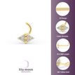 14K Yellow Gold Curved Cubic Zirconia Nose Stud, 20 Gauge
