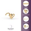 14K Yellow Gold Cat Curved Nose Stud, 20 Gauge