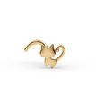 14K Yellow Gold Cat Curved Nose Stud, 20 Gauge