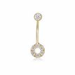 10K Yellow Gold Circle Cubic Zirconia Belly Ring