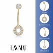 10K Yellow Gold Circle Cubic Zirconia Belly Ring