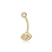 10K Yellow Gold Cubic Zirconia Evil Eye Belly Ring