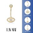 10K Yellow Gold Cubic Zirconia Evil Eye Belly Ring