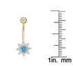 10K Yellow Gold Blue and White Star Cubic Zirconia Belly Ring
